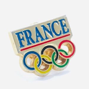 France Olympic Rings Collectible Pin Gold toned